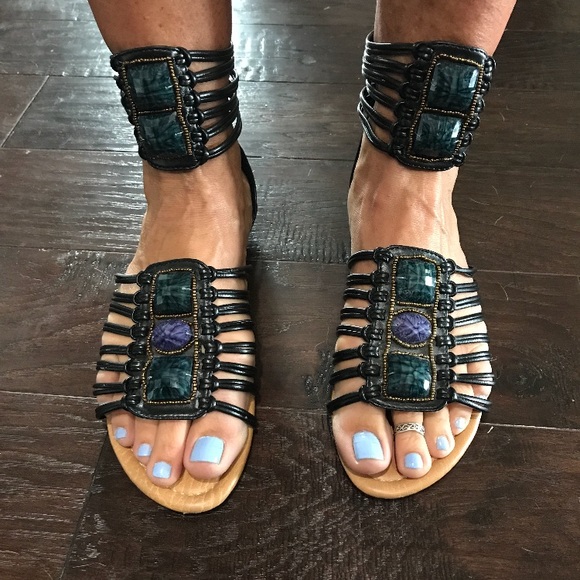 gem gladiator sandals